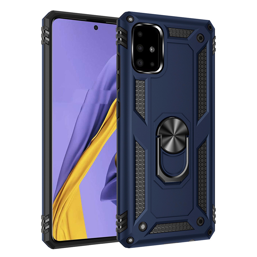 Samsung Galaxy A51 Tech Armor RING Grip Case with Metal Plate (Navy Blue)